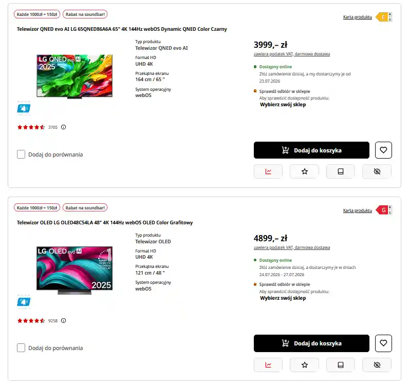 Lista ofert elektroniki z AuctionMate