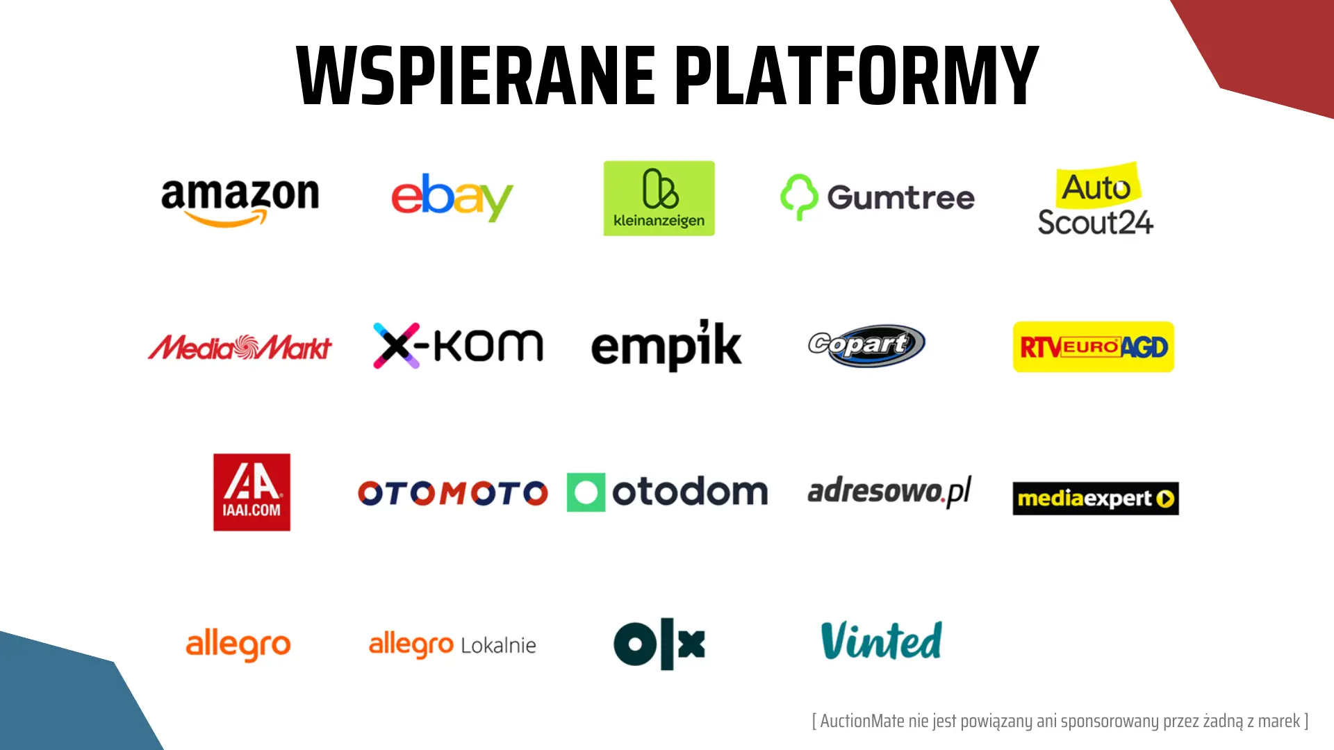 Platformy wspierane przez AuctionMate