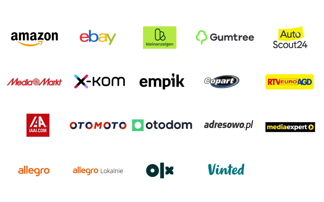 Supported Platforms – Platforms supported by AuctionMate. AuctionMate is not affiliated with or sponsored by any of these brands.